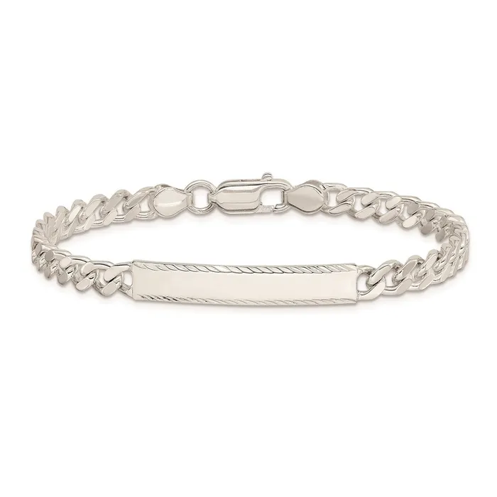 WB Choice Jewelry Bracelets Sterling Silver Diamondcut Engraveable Curb Link IN BraceletWBCQID1038 WB Choice Jewelry Bracelets Sterling Silver Diamondcut Engraveable Curb Link IN BraceletWBCQID1038