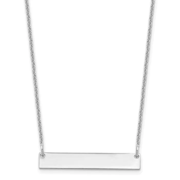 WB Choice Jewelry Necklaces 10K White Gold Small Polished Blank Bar NecklaceWBC10XNA637W WB Choice Jewelry Necklaces 10K White Gold Small Polished Blank Bar NecklaceWBC10XNA637W