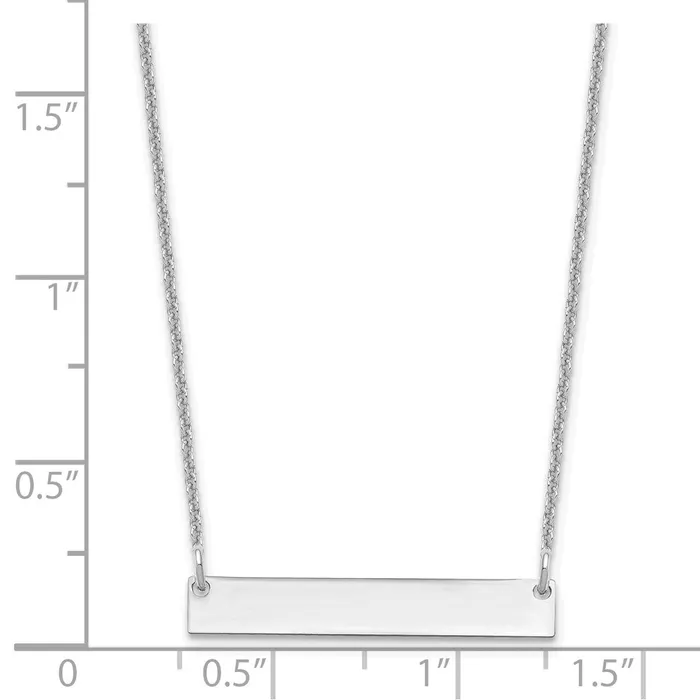 WB Choice Jewelry Necklaces 10K White Gold Small Polished Blank Bar NecklaceWBC10XNA637W WB Choice Jewelry Necklaces 10K White Gold Small Polished Blank Bar NecklaceWBC10XNA637W