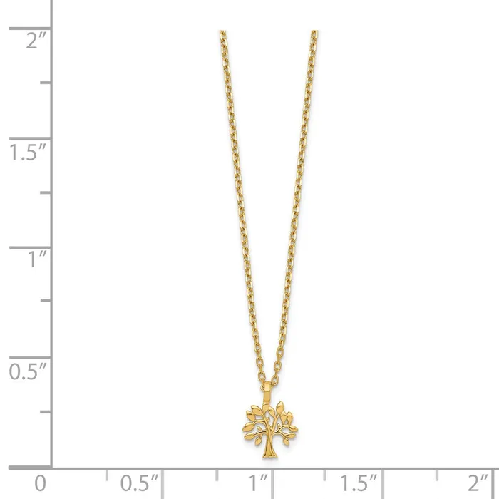 WB Choice Jewelry Necklaces 14K Small Tree Charm with 2IN EXT NecklaceWBCSF278818 WB Choice Jewelry Necklaces 14K Small Tree Charm with 2IN EXT NecklaceWBCSF278818