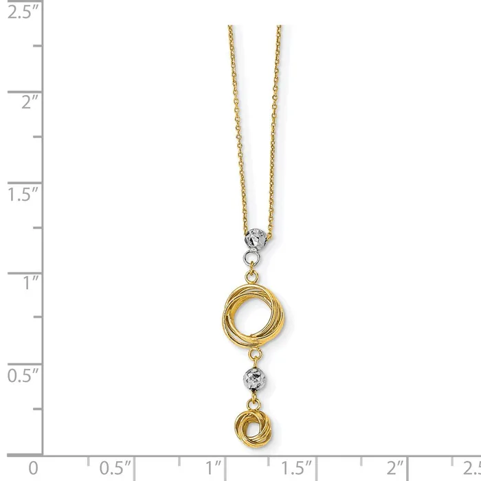 WB Choice Jewelry Necklaces 14k Twotone Diamondcut Beads Love Knots NecklaceWBCSF263218 WB Choice Jewelry Necklaces 14k Twotone Diamondcut Beads Love Knots NecklaceWBCSF263218