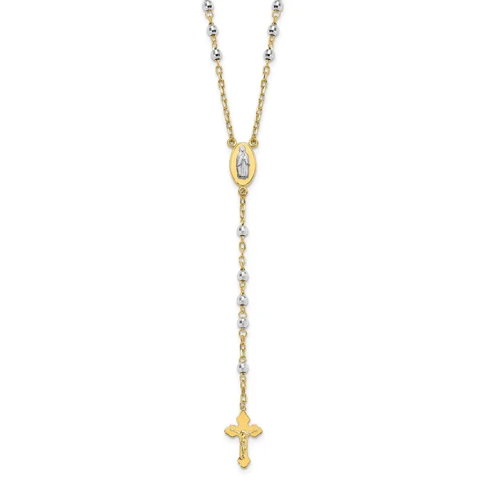 WB Choice Jewelry Necklaces 14k Twotone Semisolid Rosary NecklaceWBCSF147516