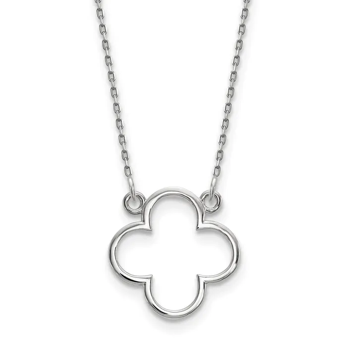 WB Choice Jewelry Necklaces 14k White Gold Small necklace Quatrefoil DesignWBCXP5054W WB Choice Jewelry Necklaces 14k White Gold Small necklace Quatrefoil DesignWBCXP5054W