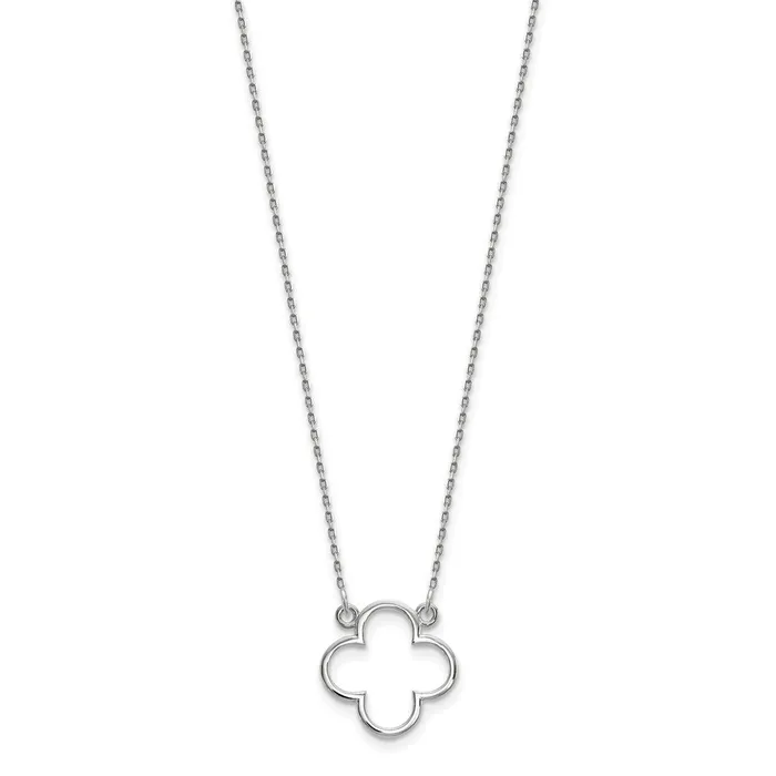 WB Choice Jewelry Necklaces 14k White Gold Small necklace Quatrefoil DesignWBCXP5054W WB Choice Jewelry Necklaces 14k White Gold Small necklace Quatrefoil DesignWBCXP5054W