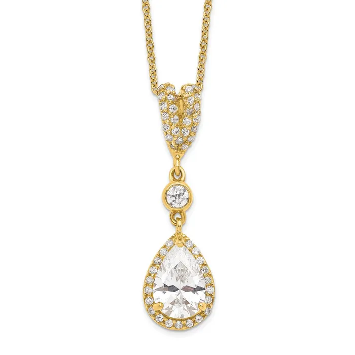 WB Choice Jewelry Necklaces Cheryl M SS Goldplated CZ Dangle Pendant NecklaceWBCQCM150318 WB Choice Jewelry Necklaces Cheryl M SS Goldplated CZ Dangle Pendant NecklaceWBCQCM150318
