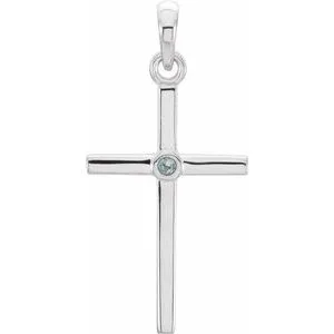 WB Choice Jewelry Necklaces Platinum Aquamarine Cross 228x113 mm Pendant R423256011PSTWBC WB Choice Jewelry Necklaces Platinum Aquamarine Cross 228x113 mm Pendant R423256011PSTWBC
