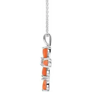 WB Choice Jewelry Necklaces Platinum Cabochon Pink Coral Cross 1618 NecklaceR42378628PSTWBC WB Choice Jewelry Necklaces Platinum Cabochon Pink Coral Cross 1618 NecklaceR42378628PSTWBC