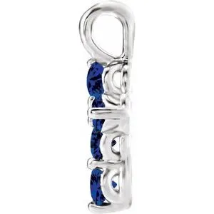 WB Choice Jewelry Necklaces Platinum Chatham Created Blue Sapphire Cross PendantR42363668PSTWBC WB Choice Jewelry Necklaces Platinum Chatham Created Blue Sapphire Cross PendantR42363668PSTWBC