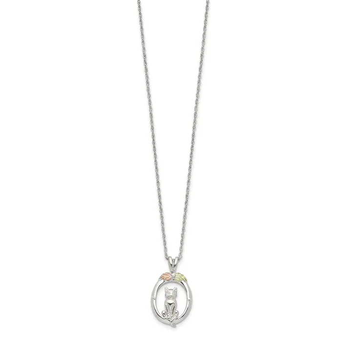 WB Choice Jewelry Necklaces Sterling Silver 12k Accents Cat NecklaceWBCQBH26518 WB Choice Jewelry Necklaces Sterling Silver 12k Accents Cat NecklaceWBCQBH26518