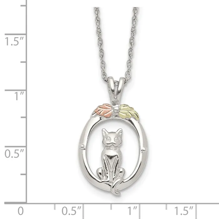 WB Choice Jewelry Necklaces Sterling Silver 12k Accents Cat NecklaceWBCQBH26518 WB Choice Jewelry Necklaces Sterling Silver 12k Accents Cat NecklaceWBCQBH26518