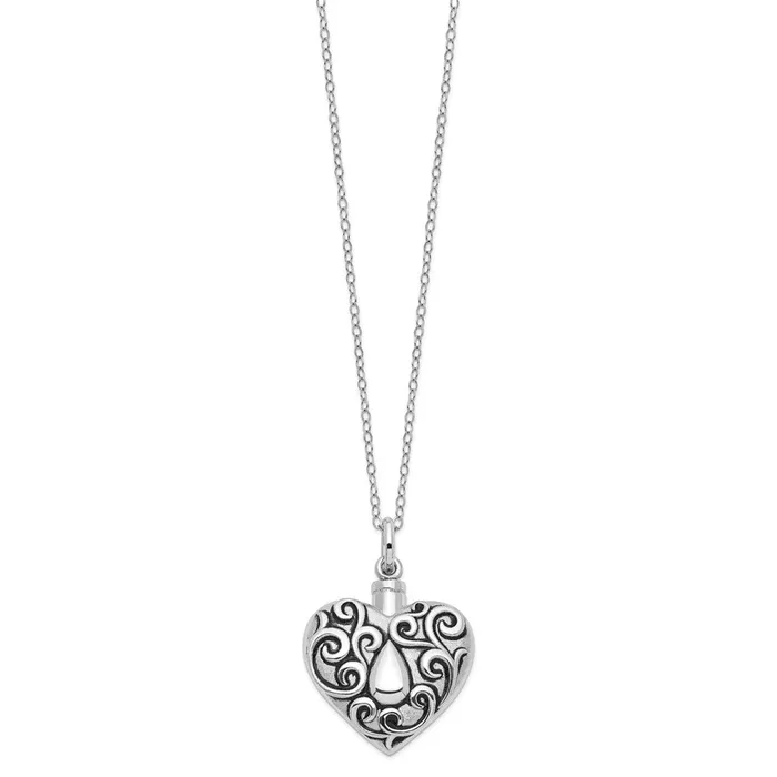 WB Choice Jewelry Necklaces Sterling Silver Antiqued Grieving Heart Ash Holder 18in NecklaceWBCQSX573 WB Choice Jewelry Necklaces Sterling Silver Antiqued Grieving Heart Ash Holder 18in NecklaceWBCQSX573