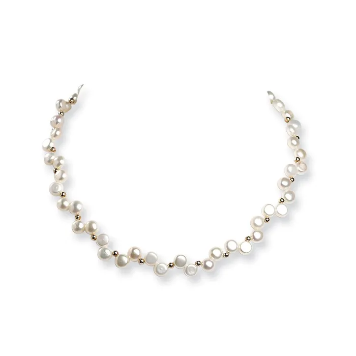 WB Choice Jewelry Necklaces Sterling Silver FW Cultured Button Pearl 16in NecklaceWBCQH185716 WB Choice Jewelry Necklaces Sterling Silver FW Cultured Button Pearl 16in NecklaceWBCQH185716