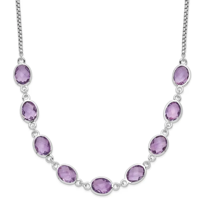 WB Choice Jewelry Necklaces Sterling Silver Rhodplated 135AM Amethyst w2 in ext NecklaceWBCQG6223AM17 WB Choice Jewelry Necklaces Sterling Silver Rhodplated 135AM Amethyst w2 in ext NecklaceWBCQG6223AM17