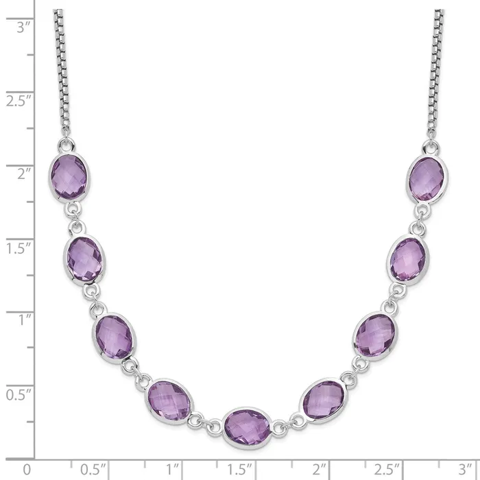 WB Choice Jewelry Necklaces Sterling Silver Rhodplated 135AM Amethyst w2 in ext NecklaceWBCQG6223AM17 WB Choice Jewelry Necklaces Sterling Silver Rhodplated 135AM Amethyst w2 in ext NecklaceWBCQG6223AM17