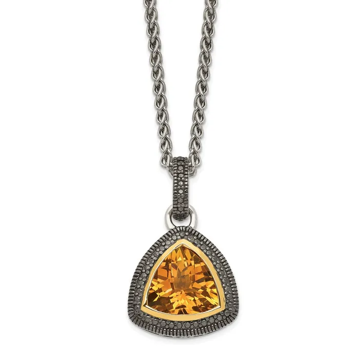 WB Choice Jewelry Necklaces Sterling Silver w 14K Accent Citrine NecklaceWBCQTC1651 WB Choice Jewelry Necklaces Sterling Silver w 14K Accent Citrine NecklaceWBCQTC1651