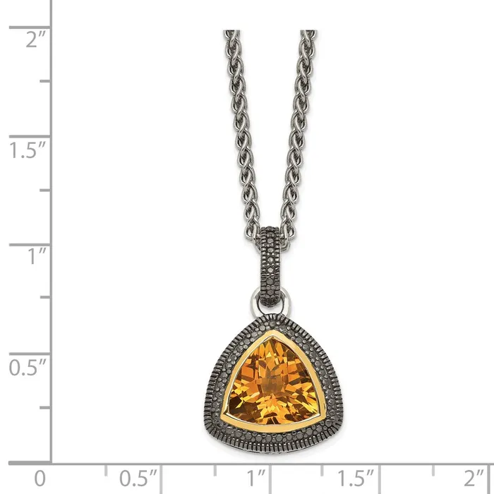 WB Choice Jewelry Necklaces Sterling Silver w 14K Accent Citrine NecklaceWBCQTC1651 WB Choice Jewelry Necklaces Sterling Silver w 14K Accent Citrine NecklaceWBCQTC1651