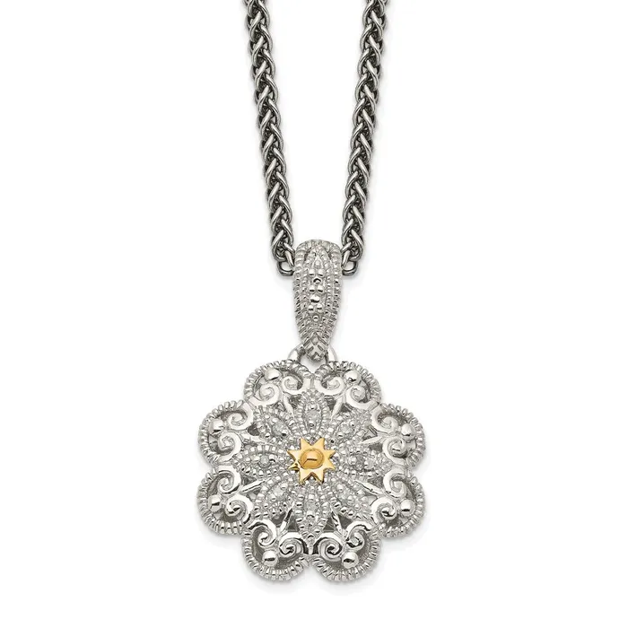 WB Choice Jewelry Necklaces Sterling Silver w14k Diamond Vintage NecklaceWBCQTC519 WB Choice Jewelry Necklaces Sterling Silver w14k Diamond Vintage NecklaceWBCQTC519
