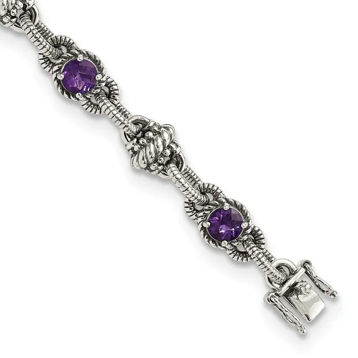 WB Choice Jewelry Sterling Silver Amethyst BraceletWBCQTC376 Bracelets