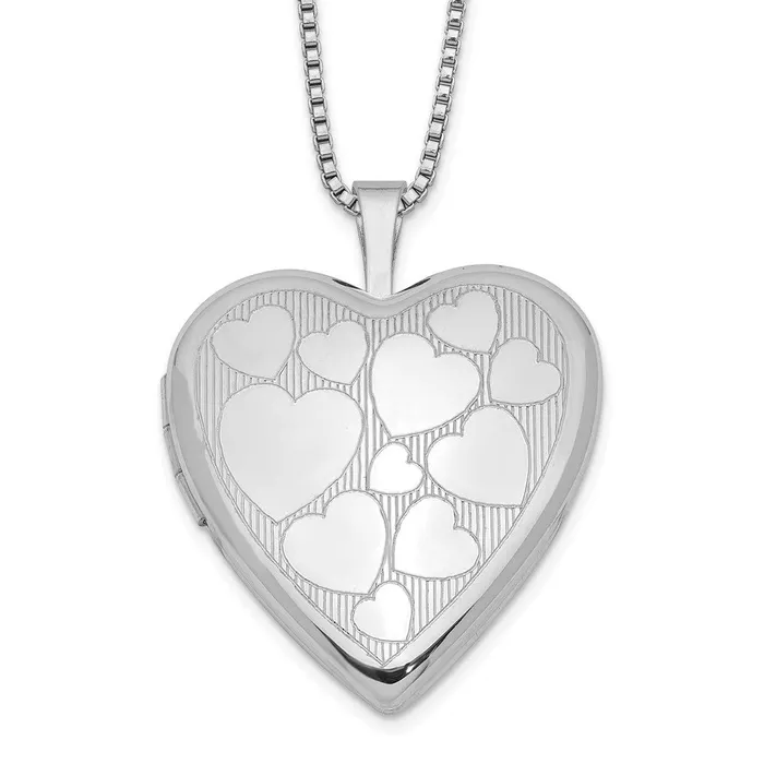 WB Choice Jewelry Sterling Silver Rhodiumplated 20mm Floating Hearts Heart Locket NecklaceWBCQLS23718 Necklaces WB Choice Jewelry Sterling Silver Rhodiumplated 20mm Floating Hearts Heart Locket NecklaceWBCQLS23718 Necklaces