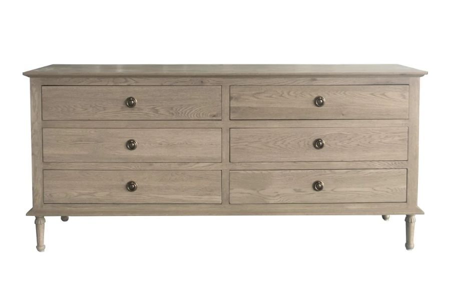 Drawers & Dressers |  Furniture Georgia 6 Drawers Dresser Weathered Oak Bedroom Drawers & Dressers